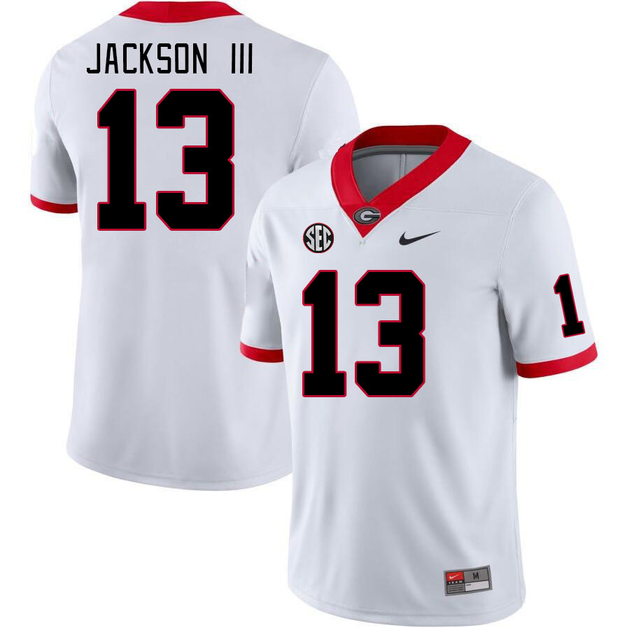 Men #13 Michael Jackson III Georgia Bulldogs College Football Jerseys Stitched-White